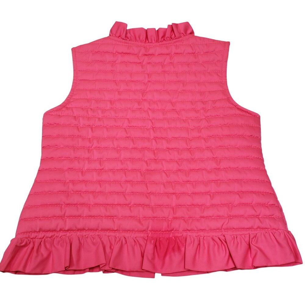 Lilly Pulitzer Girls Pink Quilted Ruffle Vest Size Small 4-5 - Picture 2 of 8